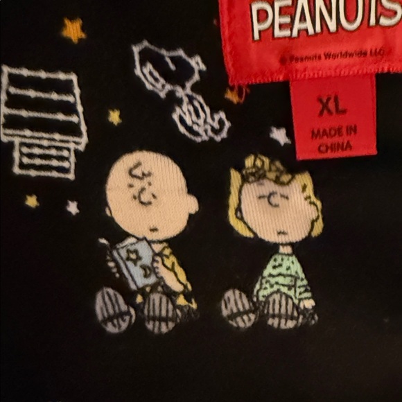 Peanuts Black and White Space Pajama Set Ultra Soft - Picture 12 of 13